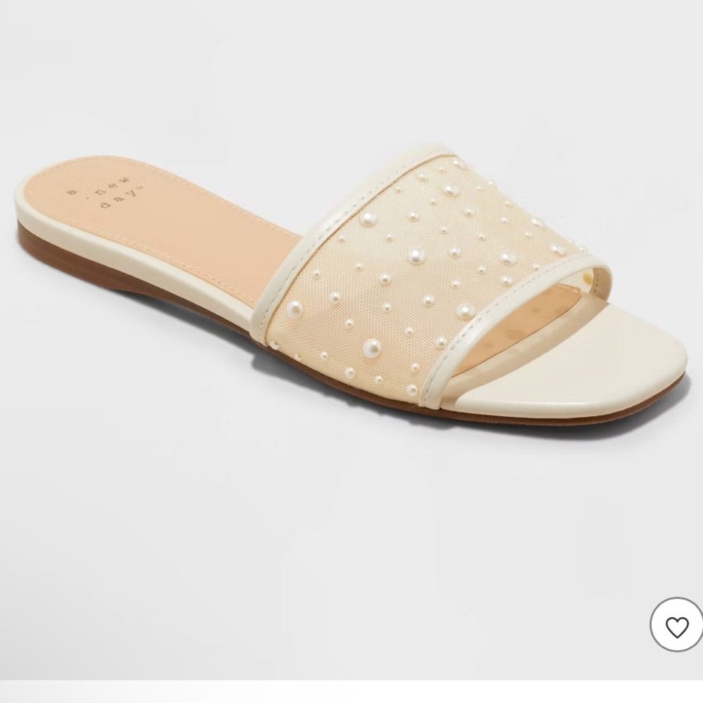 3 for $20 A New Day Women's Pearl Embellished Sandals - Cream Size 9.5